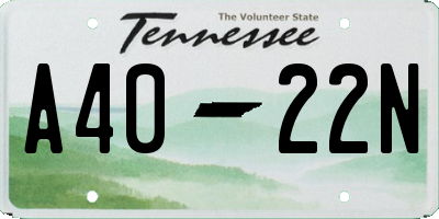 TN license plate A4022N