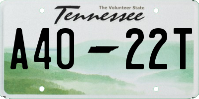TN license plate A4022T