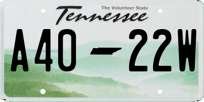 TN license plate A4022W