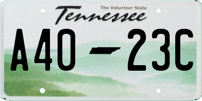 TN license plate A4023C