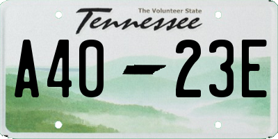 TN license plate A4023E