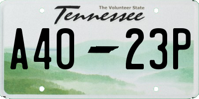 TN license plate A4023P