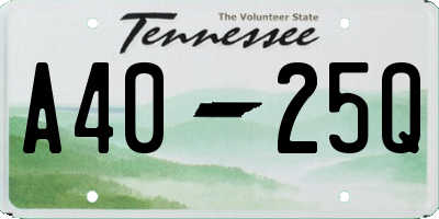 TN license plate A4025Q