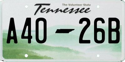 TN license plate A4026B
