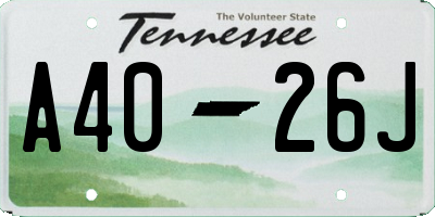 TN license plate A4026J