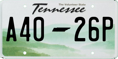 TN license plate A4026P