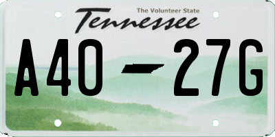 TN license plate A4027G