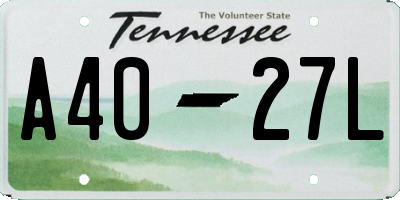 TN license plate A4027L