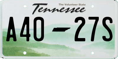 TN license plate A4027S