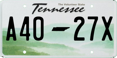 TN license plate A4027X
