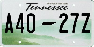 TN license plate A4027Z