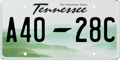 TN license plate A4028C