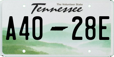 TN license plate A4028E