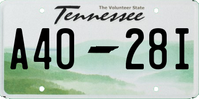 TN license plate A4028I