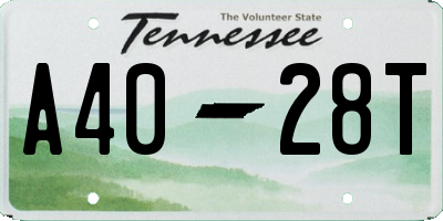 TN license plate A4028T