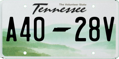 TN license plate A4028V