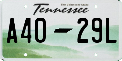 TN license plate A4029L
