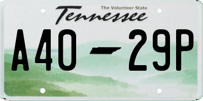 TN license plate A4029P