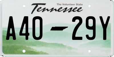 TN license plate A4029Y