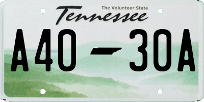 TN license plate A4030A