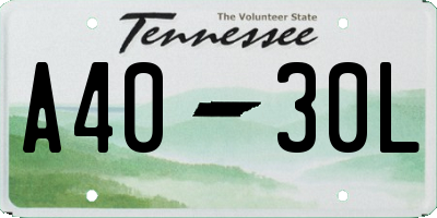 TN license plate A4030L