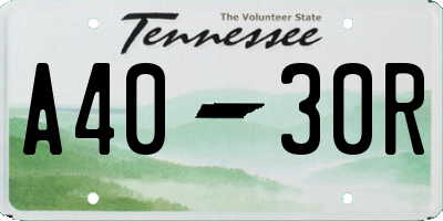 TN license plate A4030R