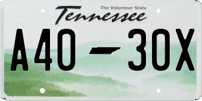 TN license plate A4030X