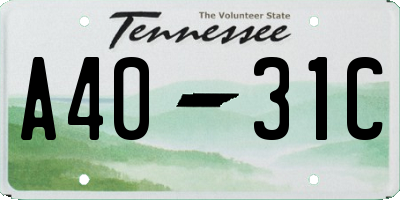 TN license plate A4031C