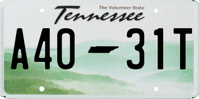 TN license plate A4031T