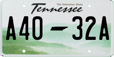 TN license plate A4032A