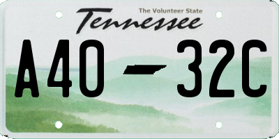 TN license plate A4032C