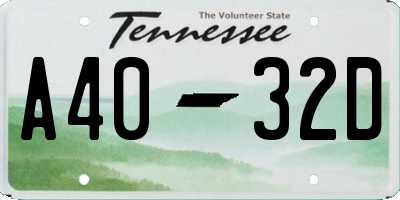 TN license plate A4032D