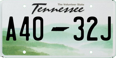 TN license plate A4032J