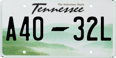 TN license plate A4032L