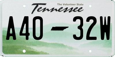TN license plate A4032W