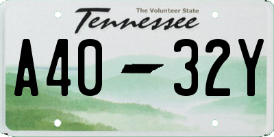 TN license plate A4032Y