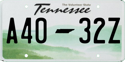 TN license plate A4032Z