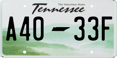TN license plate A4033F