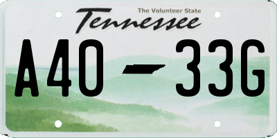 TN license plate A4033G