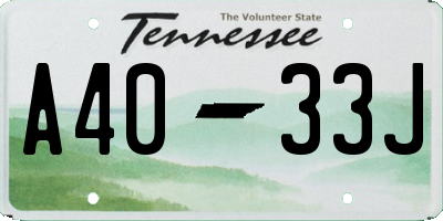 TN license plate A4033J