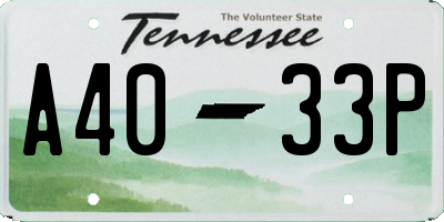 TN license plate A4033P