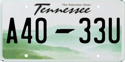 TN license plate A4033U