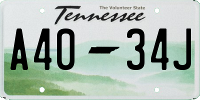 TN license plate A4034J
