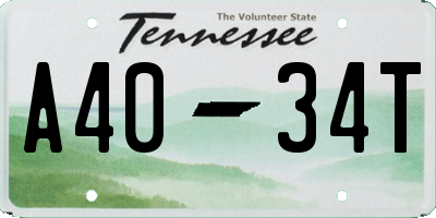 TN license plate A4034T