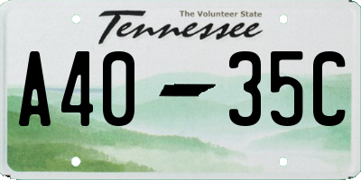 TN license plate A4035C
