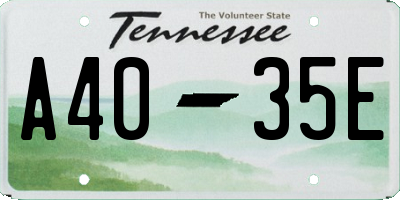 TN license plate A4035E