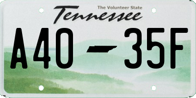 TN license plate A4035F