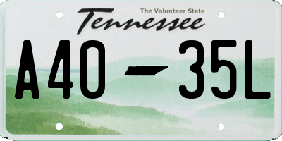 TN license plate A4035L