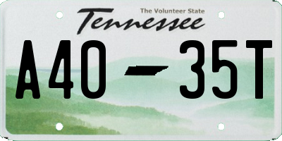 TN license plate A4035T