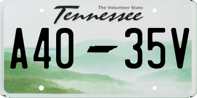 TN license plate A4035V